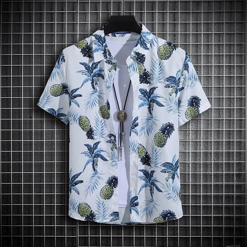 Men's Summer Short Sleeve Hawaiian Style Shirt | Thin Beach Shirt Men's Clothing | Polo  Shirt for Men Casual Top