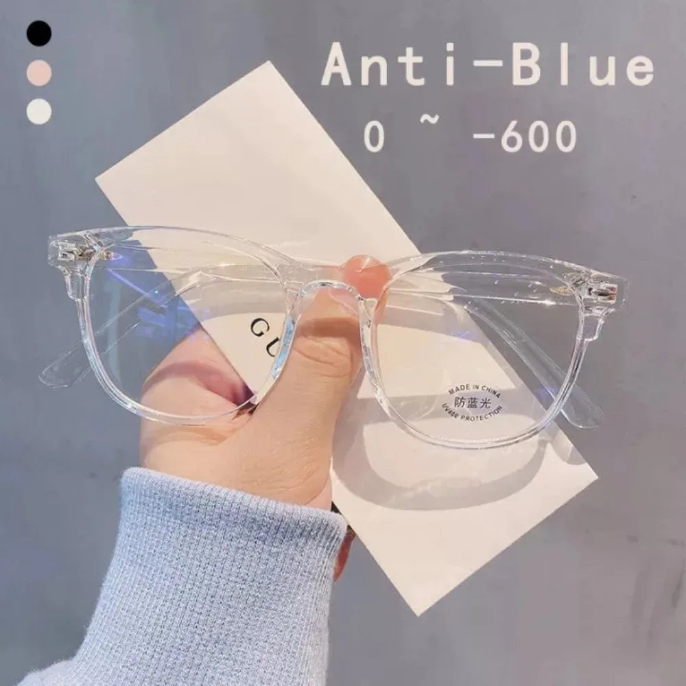 Women Myopia Glasses Anti-blue Light Clear Eyeglasses Prescription Shortsighted Transparent Computer Glasses