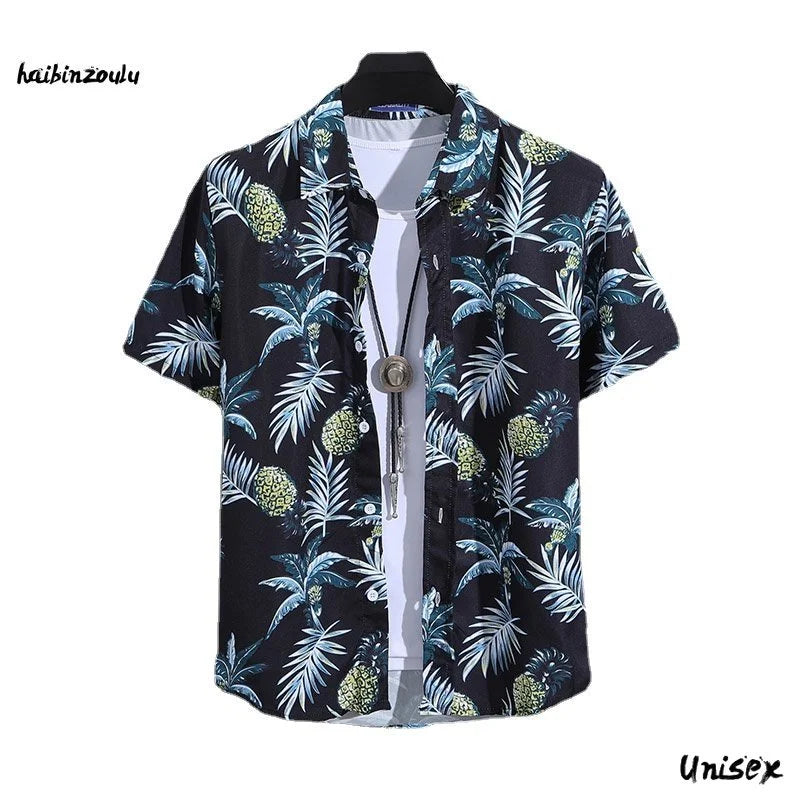 Men's Summer Short Sleeve Hawaiian Style Shirt | Thin Beach Shirt Men's Clothing | Polo  Shirt for Men Casual Top